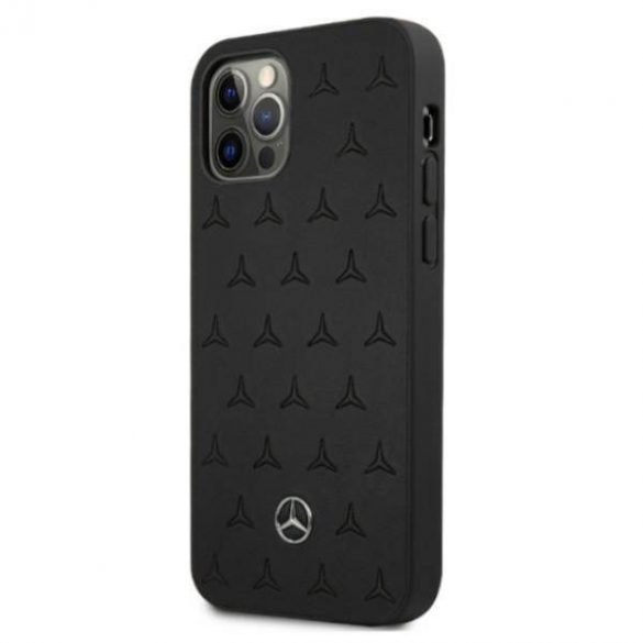 Mercedes MEHCP12LPSQBK Husă rigidă pentru iPhone 12 Pro Max 6,7" czarny/negru Husă din piele cu model stele