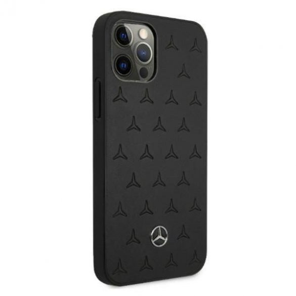 Mercedes MEHCP12LPSQBK Husă rigidă pentru iPhone 12 Pro Max 6,7" czarny/negru Husă din piele cu model stele