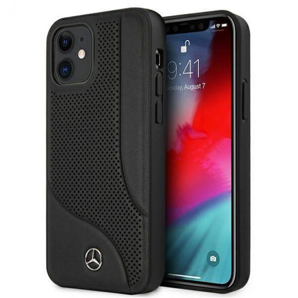 Mercedes MEHCP12SCDOBK iPhone 12 mini 5,4" carcasa rigidă/neagră Husă din piele cu zonă perforată