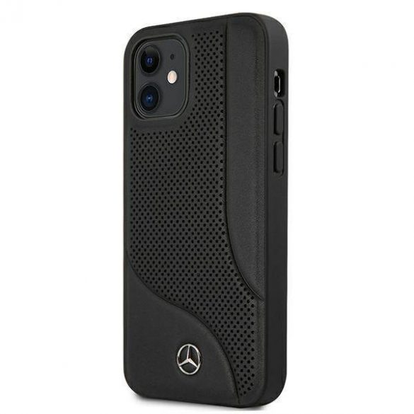 Mercedes MEHCP12SCDOBK iPhone 12 mini 5,4" carcasa rigidă/neagră Husă din piele cu zonă perforată