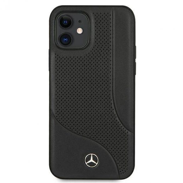 Mercedes MEHCP12SCDOBK iPhone 12 mini 5,4" carcasa rigidă/neagră Husă din piele cu zonă perforată