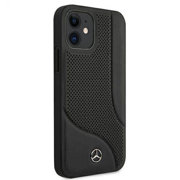 Mercedes MEHCP12SCDOBK iPhone 12 mini 5,4" carcasa rigidă/neagră Husă din piele cu zonă perforată