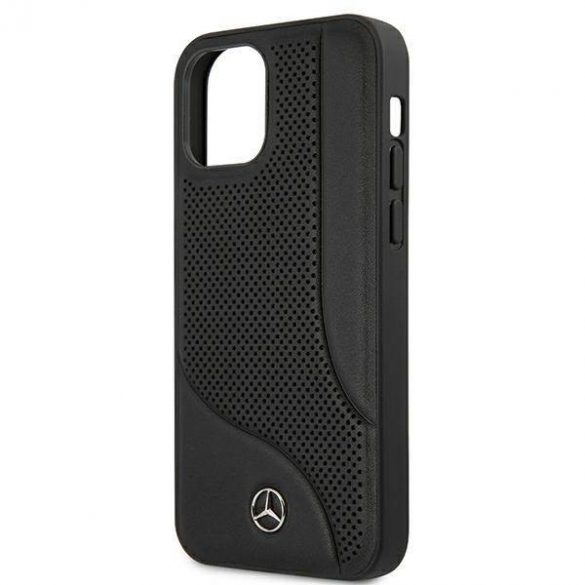 Mercedes MEHCP12SCDOBK iPhone 12 mini 5,4" carcasa rigidă/neagră Husă din piele cu zonă perforată