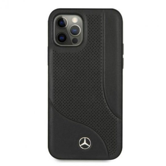 Mercedes MEHCP12LCDOBK iPhone 12 Pro Max 6,7" carcasă rigidă/neagră Husă din piele cu zonă perforată