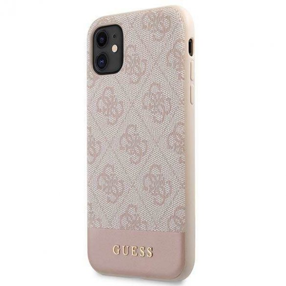 Guess GUHCN61G4GLPI Husă rigidă pentru iPhone 11 6,1" / Xr różowy/roz 4G Stripe Collection