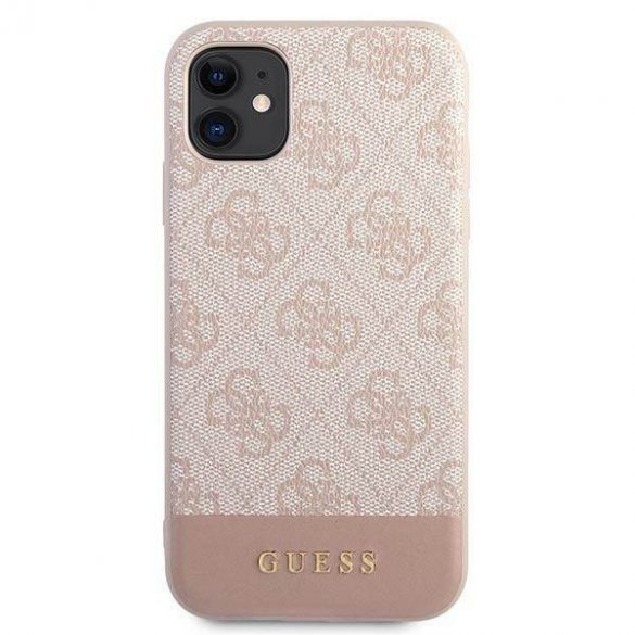 Guess GUHCN61G4GLPI Husă rigidă pentru iPhone 11 6,1" / Xr różowy/roz 4G Stripe Collection