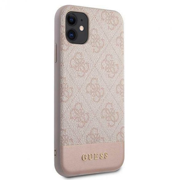 Guess GUHCN61G4GLPI Husă rigidă pentru iPhone 11 6,1" / Xr różowy/roz 4G Stripe Collection