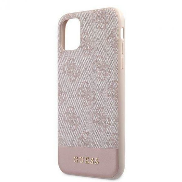 Guess GUHCN61G4GLPI Husă rigidă pentru iPhone 11 6,1" / Xr różowy/roz 4G Stripe Collection