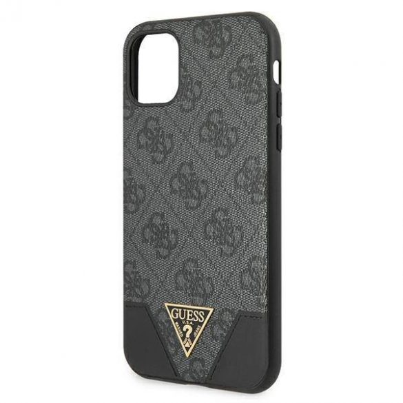 Guess GUHCN61PU4GHBK Husă rigidă pentru iPhone 11 6,1" / Xr szary/gri 4G Triangle Collection