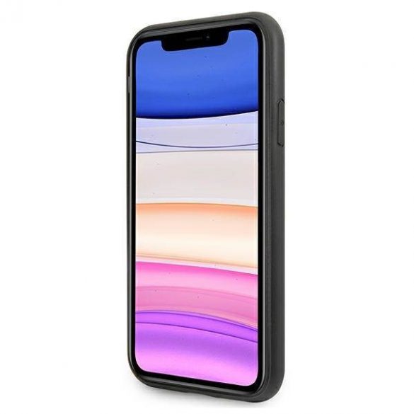 Guess GUHCN61PU4GHBK Husă rigidă pentru iPhone 11 6,1" / Xr szary/gri 4G Triangle Collection