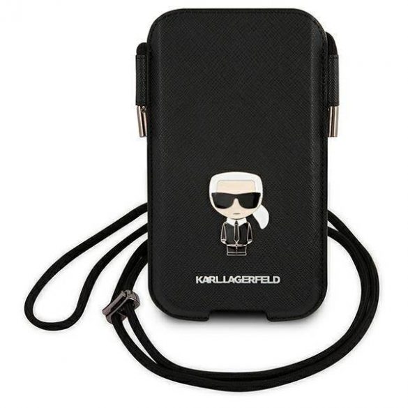 Karl Lagerfeld Torebka KLHCP12MOPHKMK 6,1" czarny/negru hardcase Saffiano Ikonik Carcasă Karl