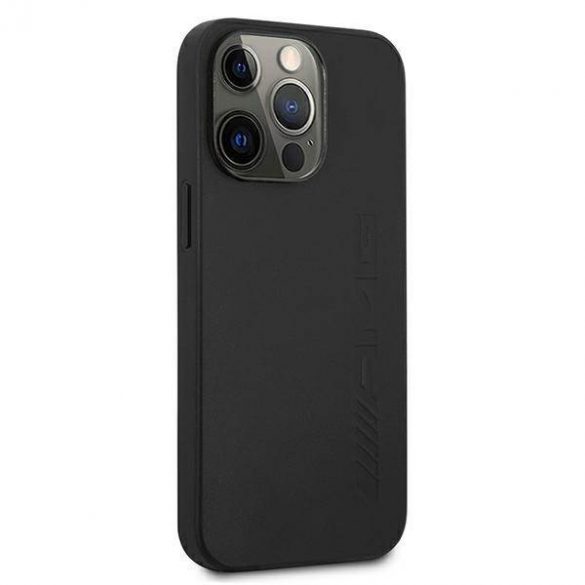 AMG AMHCP13LDOLBK Carcasă rigidă din piele pentru iPhone 13 Pro / 13 de 6,1 inchi/negru