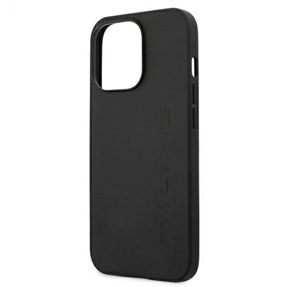 AMG AMHCP13LDOLBK Carcasă rigidă din piele pentru iPhone 13 Pro / 13 de 6,1 inchi/negru