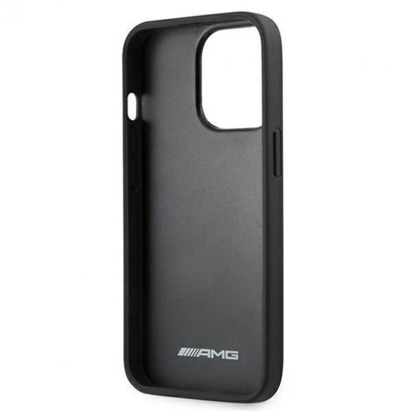 AMG AMHCP13LDOLBK Carcasă rigidă din piele pentru iPhone 13 Pro / 13 de 6,1 inchi/negru