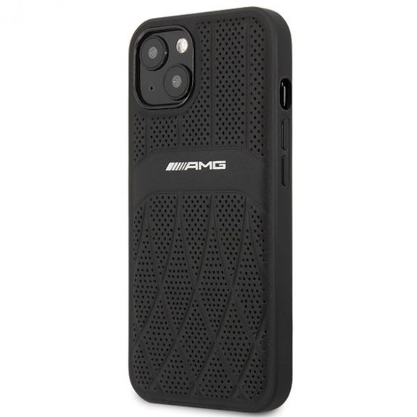 AMG AMHCP13MOSDBK iPhone 13 / 14 / 15 6.1" carcasă rigidă/neagră Piele Curved Lines