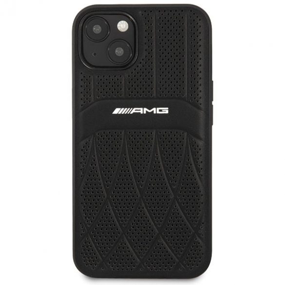 AMG AMHCP13MOSDBK iPhone 13 / 14 / 15 6.1" carcasă rigidă/neagră Piele Curved Lines