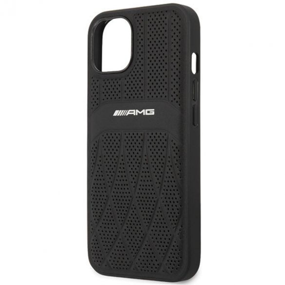 AMG AMHCP13MOSDBK iPhone 13 / 14 / 15 6.1" carcasă rigidă/neagră Piele Curved Lines