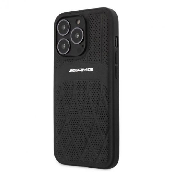 AMG AMHCP13XOSDBK Husă rigidă din piele pentru iPhone 13 Pro Max 6,7 inchi/negru