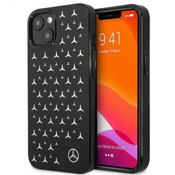 Mercedes MEHCP13SESPBK Carcasă rigidă pentru iPhone 13 mini 5,4" czarny/negru cu model Silver Stars