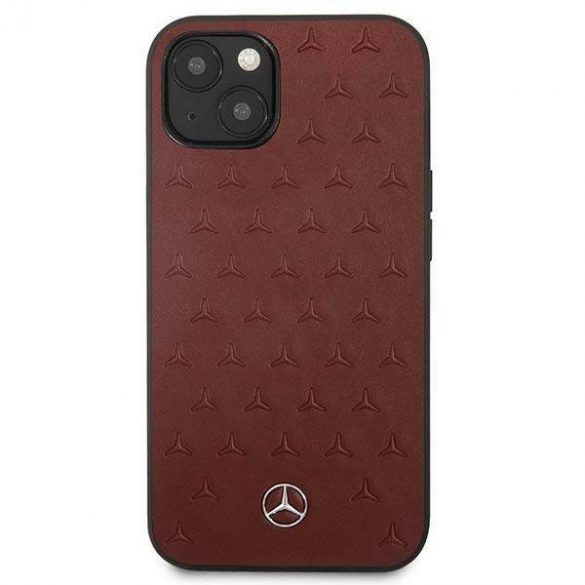 Mercedes MEHCP13SPSQRE Husă rigidă din piele pentru iPhone 13 mini 5,4" czerwony/roșu Husă cu model stele din piele