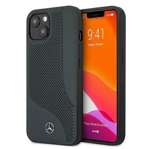 Mercedes MEHCP13SCDONA iPhone 13 mini 5,4" granatowy/marine hardcase Husă piele perforată