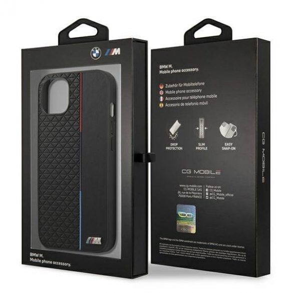 Husă BMW BMHCP13MTRTBK iPhone 13 / 14 / 15 6.1" negru / negru hard Husă M Collection Triangles