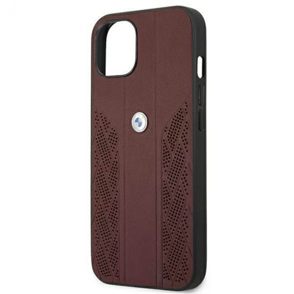 Etui BMW BMHCP13MRSPPR iPhone 13 / 14 / 15 6.1" czerwony/red hardcase Leather Curve Perforate