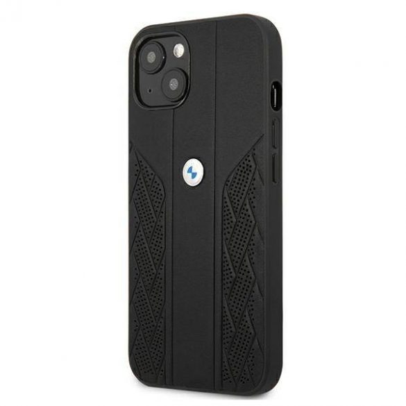 Etui BMW BMHCP13SRSPPK iPhone 13 mini 5,4" carcasa rigidă/neagră Husă Leather Curve Perforate