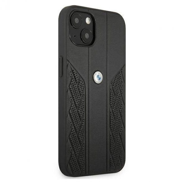 Etui BMW BMHCP13SRSPPK iPhone 13 mini 5,4" carcasa rigidă/neagră Husă Leather Curve Perforate