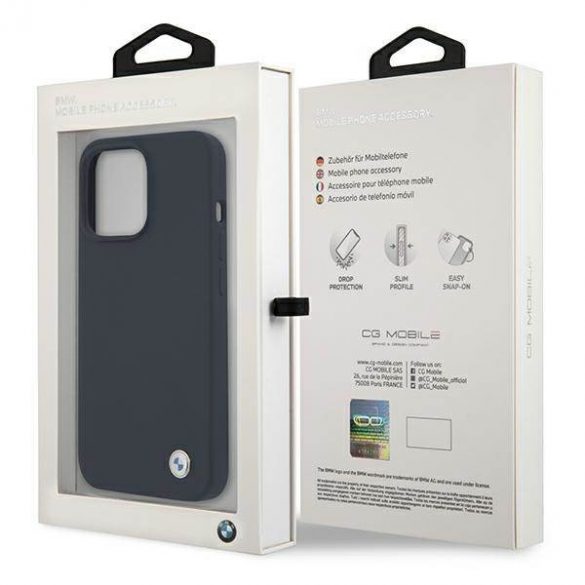 Etui BMW BMHCP13XSILNA iPhone 13 Pro Max 6,7" granatowy/marine hardcase Husă silicon Signature