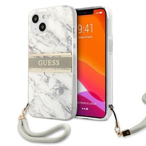 Guess GUHCP13SKMABGR Husă rigidă pentru iPhone 13 mini 5,4" szary/gri Husă Marble Strap Collection