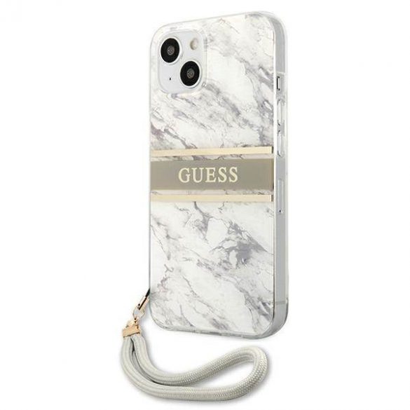 Guess GUHCP13SKMABGR Husă rigidă pentru iPhone 13 mini 5,4" szary/gri Husă Marble Strap Collection