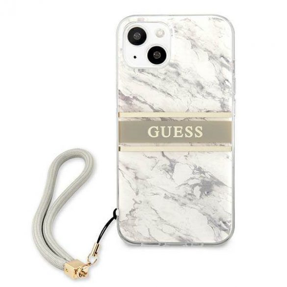 Guess GUHCP13SKMABGR Husă rigidă pentru iPhone 13 mini 5,4" szary/gri Husă Marble Strap Collection