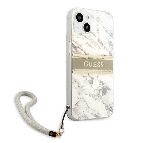 Guess GUHCP13SKMABGR Husă rigidă pentru iPhone 13 mini 5,4" szary/gri Husă Marble Strap Collection