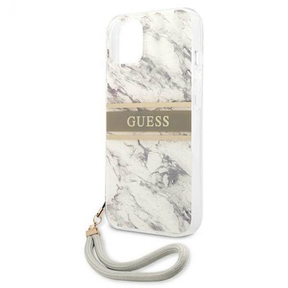 Guess GUHCP13SKMABGR Husă rigidă pentru iPhone 13 mini 5,4" szary/gri Husă Marble Strap Collection