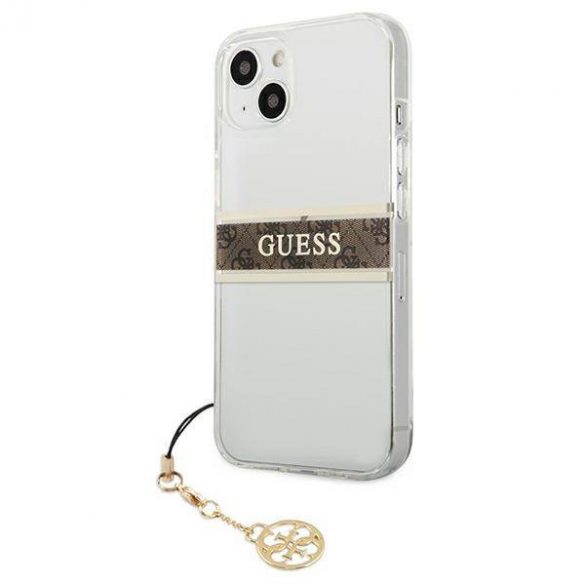 Guess GUHCP13SKB4GBR iPhone 13 mini 5,4" Husă rigidă transparentă 4G Maro Curea Charm