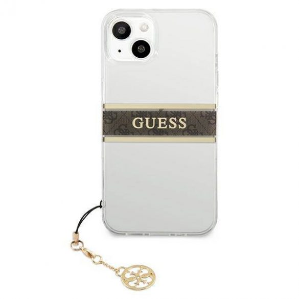 Guess GUHCP13SKB4GBR iPhone 13 mini 5,4" Husă rigidă transparentă 4G Maro Curea Charm