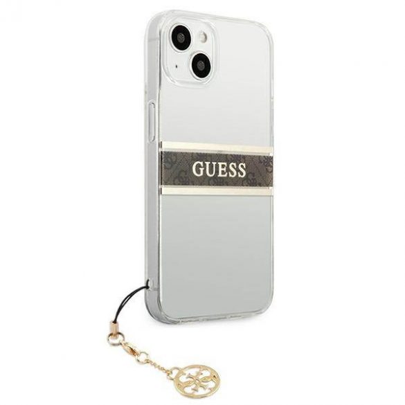 Guess GUHCP13SKB4GBR iPhone 13 mini 5,4" Husă rigidă transparentă 4G Maro Curea Charm