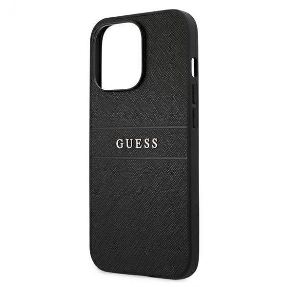 Husă Guess GUHCP13LPSASBBK pentru iPhone 13 Pro / 13 de 6,1 inchi, neagră/curea Saffiano