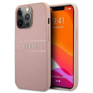 Guess GUHCP13XPSASBPI iPhone 13 Pro Max 6,7" rożowy/roz husă rigidă Saffiano Stripe