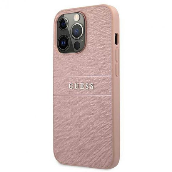 Guess GUHCP13XPSASBPI iPhone 13 Pro Max 6,7" rożowy/roz husă rigidă Saffiano Stripe