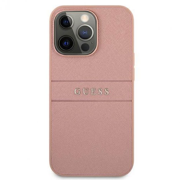 Guess GUHCP13XPSASBPI iPhone 13 Pro Max 6,7" rożowy/roz husă rigidă Saffiano Stripe