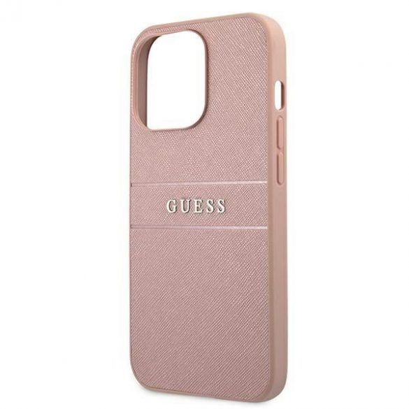 Guess GUHCP13XPSASBPI iPhone 13 Pro Max 6,7" rożowy/roz husă rigidă Saffiano Stripe