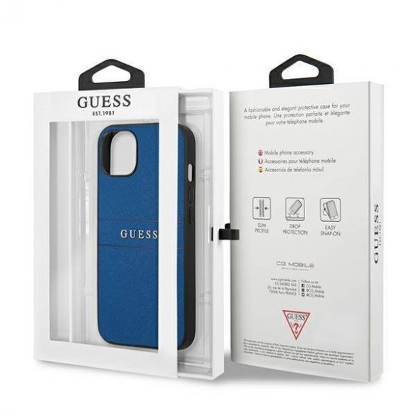 Husă Guess GUHCP13SPSASBBL iPhone 13 mini 5,4" niebieski/albastru Saffiano Strap