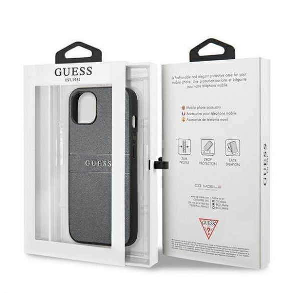 Guess GUHCP13SPSASBGR iPhone 13 mini 5,4" gri/gri Saffiano Strap