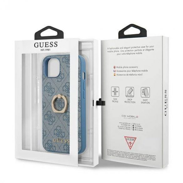 Guess GUHCP13S4GMRBL iPhone 13 mini 5,4" niebieski/albastru carcasă rigidă 4G cu suport inel