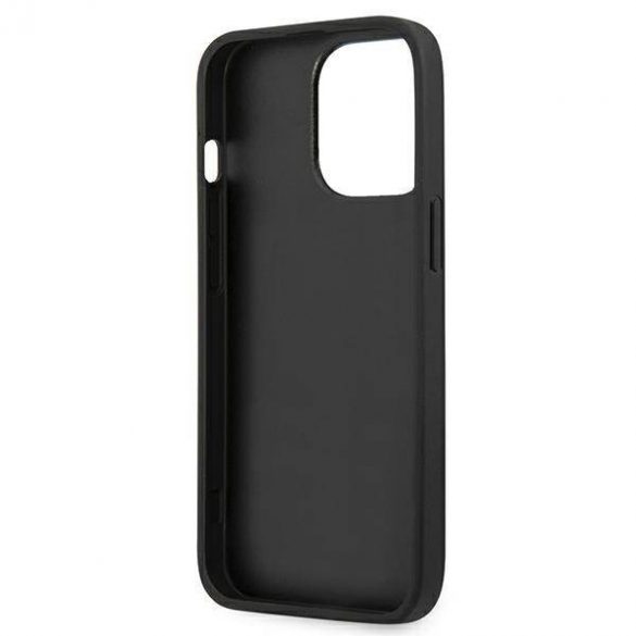 Guess GUHCP13LSA4GSBK Carcasă rigidă pentru iPhone 13 Pro/13 de 6,1 inchi, negru/czarny, Saffiano 4G Metal Logo