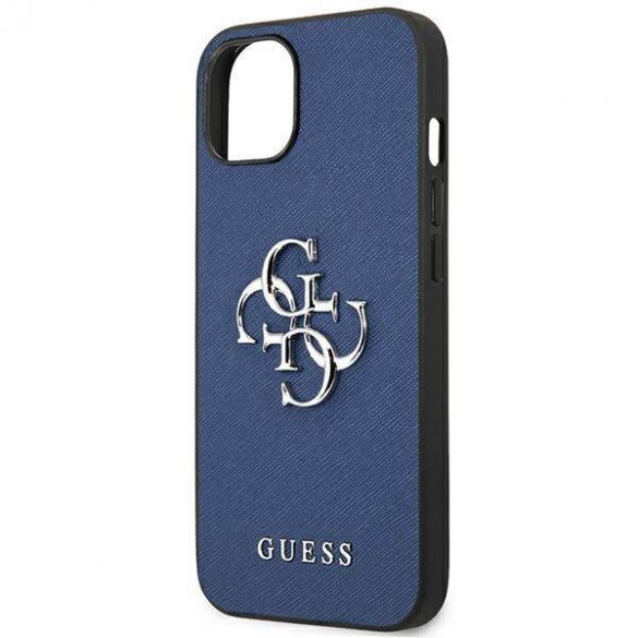 Guess GUHCP13SSA4GSBL iPhone 13 mini 5,4" albastru/albastruhard Husă Saffiano 4G Metal Logo husă