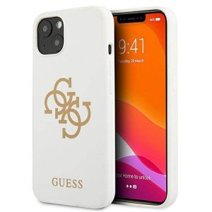 Guess GUHCP13SLS4GGWH iPhone 13 mini 5,4" biały/alb husă rigidă silicon 4G Logo