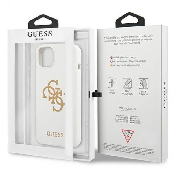 Guess GUHCP13SLS4GGWH iPhone 13 mini 5,4" biały/alb husă rigidă silicon 4G Logo